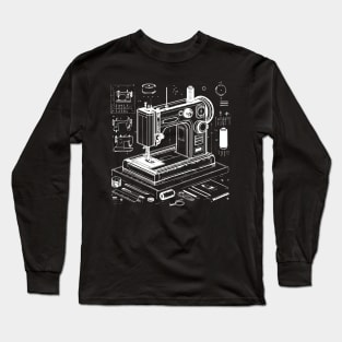 sewing machine design Long Sleeve T-Shirt